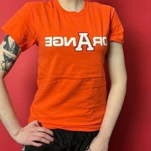 Orange and white graphic tee shirt 🤍🧡​​​​​​​​​​​​​​
